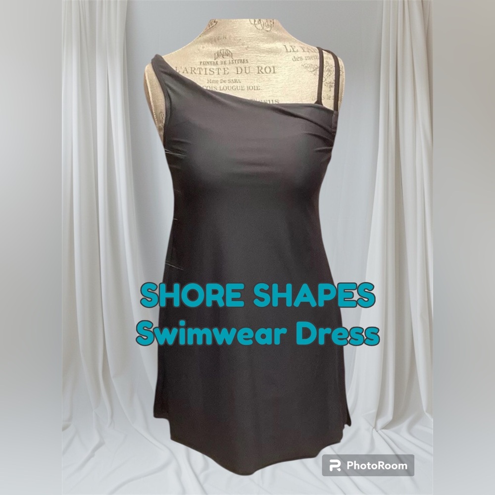 Wm. Bathing Suit Sz 10 Shore Shape Swim Dress Gray One Piece Layer Bathing Suit